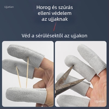 Tehénbőr ujjvédők, vastagított, hőszigetelt, szúrásálló, csúszásmentes