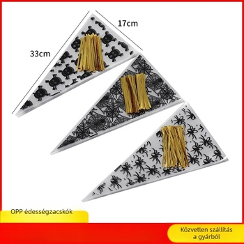 Hongbo OPP műanyag háromszög zacskó Halloween édességekhez és süteményekhez – testreszabható feldolgozás