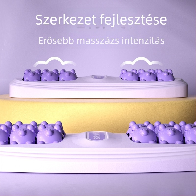 Lábmasszírozó négy soros görgőkkel és mágneses gyöngyökkel, műanyag test, 460 g, alkalmas edzéshez és egészségügyi masszázshoz