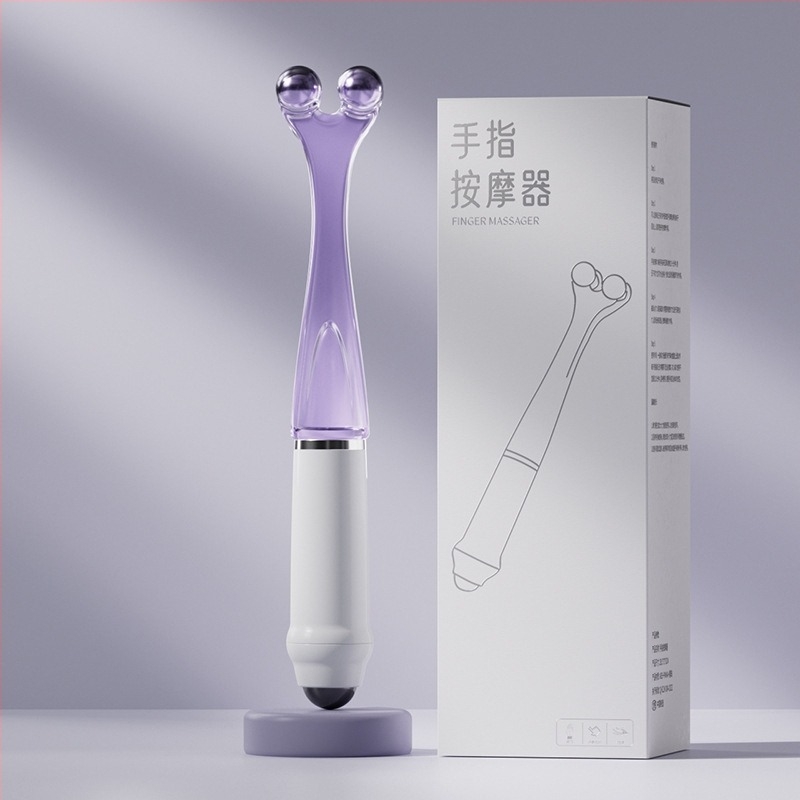 Ujjmasszírozó mágneses golyókkal, klipsz-stílusú ujjízületi masszírozó, súly 62 g, nyomtatott logó, testreszabás elérhető.