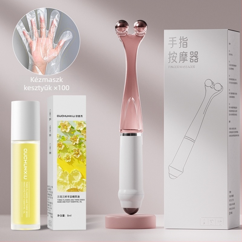 Ujjmasszírozó mágneses golyókkal, klipsz-stílusú ujjízületi masszírozó, súly 62 g, nyomtatott logó, testreszabás elérhető.