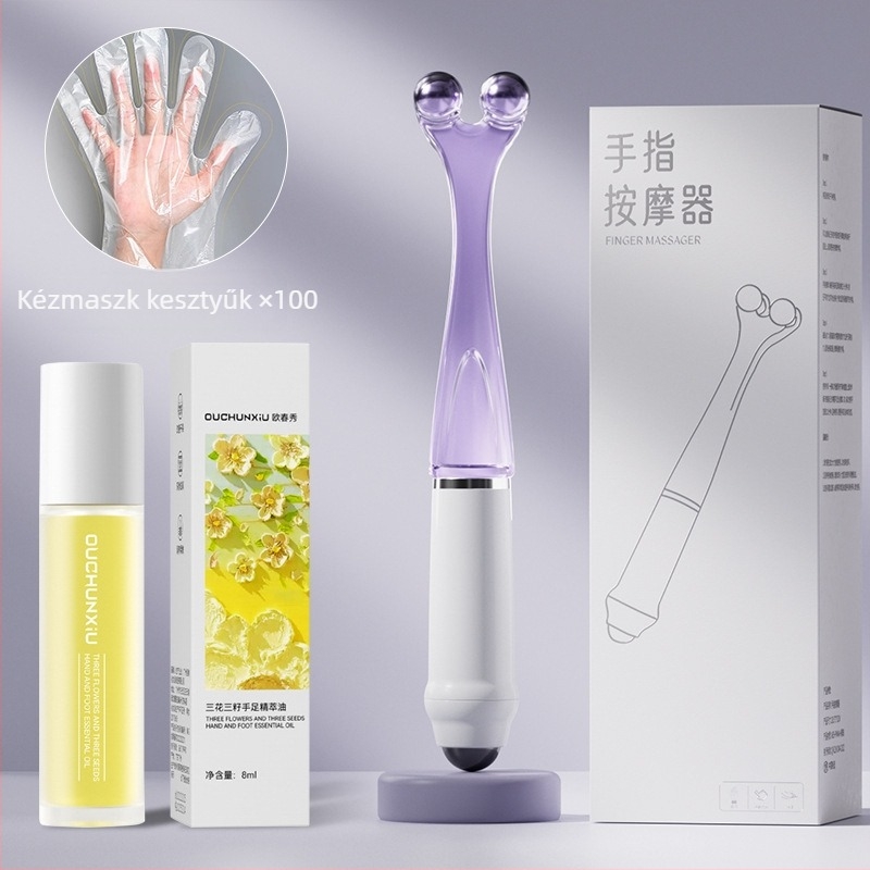 Ujjmasszírozó mágneses golyókkal, klipsz-stílusú ujjízületi masszírozó, súly 62 g, nyomtatott logó, testreszabás elérhető.