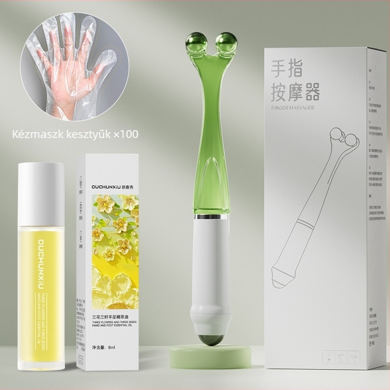 Ujjmasszírozó mágneses golyókkal, klipsz-stílusú ujjízületi masszírozó, súly 62 g, nyomtatott logó, testreszabás elérhető.