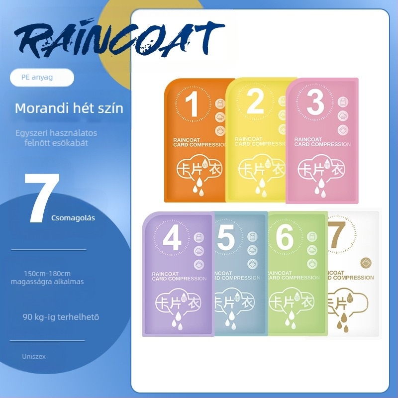 PVC vékony eső poncsó PU ragasztóval a vízállóságért, kerékpár és szabadtéri használatra, logó nyomtatása lehetséges