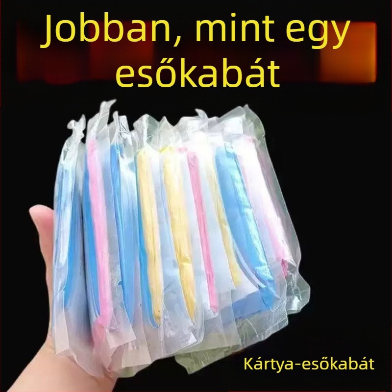 PVC vékony eső poncsó PU ragasztóval a vízállóságért, kerékpár és szabadtéri használatra, logó nyomtatása lehetséges