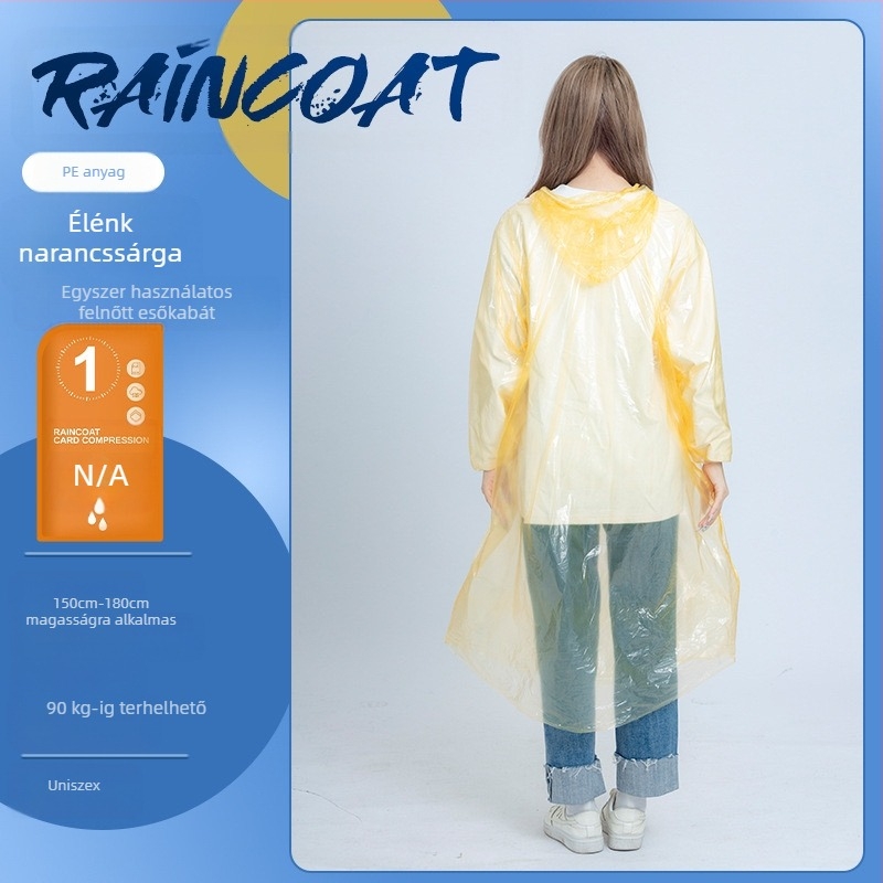 PVC vékony eső poncsó PU ragasztóval a vízállóságért, kerékpár és szabadtéri használatra, logó nyomtatása lehetséges