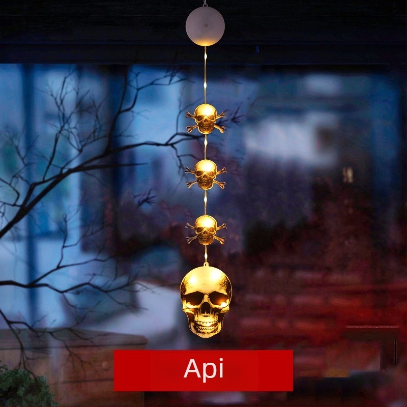 LED Halloween éjszakai lámpa szívófejes akasztóval, beépített akkumulátorral, műanyag árnyékolóval, kapcsolóval, környezeti fény