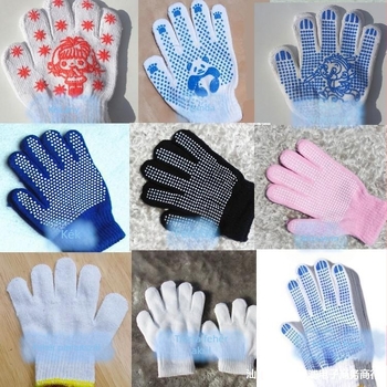 Gyerek pamut védő kesztyű, csúszásmentes, rajzfilm-stílus, kertészkedéshez és könnyű munkákhoz, 3-12 évesek