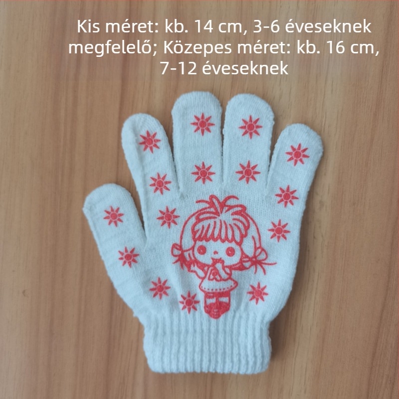 Gyerek pamut védő kesztyű, csúszásmentes, rajzfilm-stílus, kertészkedéshez és könnyű munkákhoz, 3-12 évesek