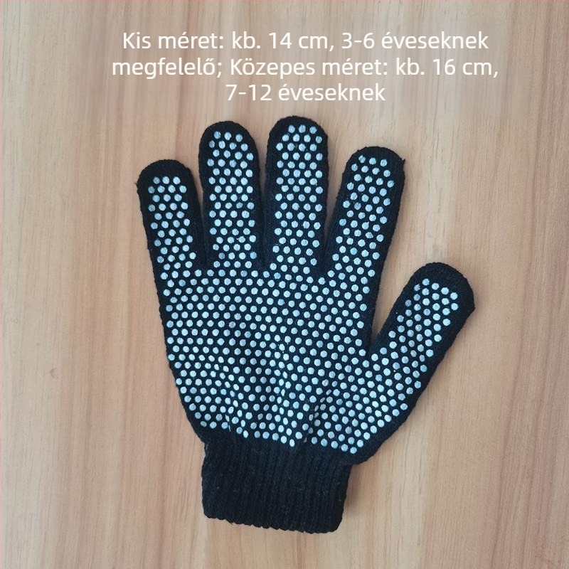 Gyerek pamut védő kesztyű, csúszásmentes, rajzfilm-stílus, kertészkedéshez és könnyű munkákhoz, 3-12 évesek