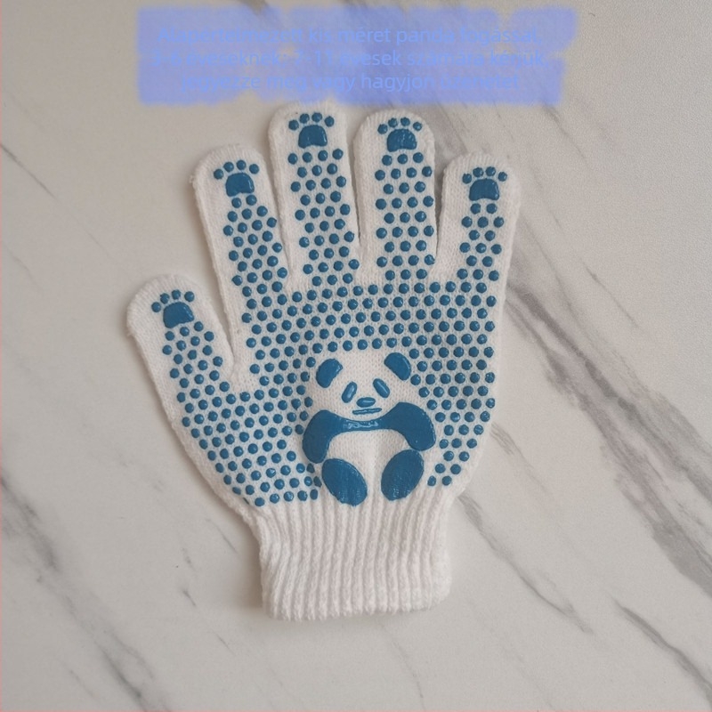 Gyerek pamut védő kesztyű, csúszásmentes, rajzfilm-stílus, kertészkedéshez és könnyű munkákhoz, 3-12 évesek