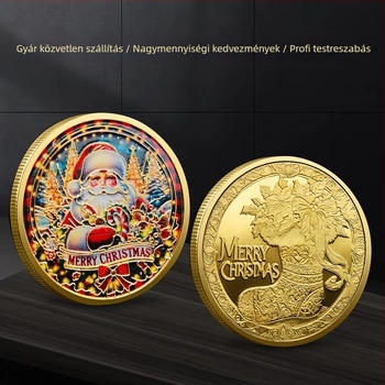 Karácsonyi Mikulás emlékérme reliefes kivitelben • Fém • Egyedi PP zacskóban csomagolva • Iroda ajándékként