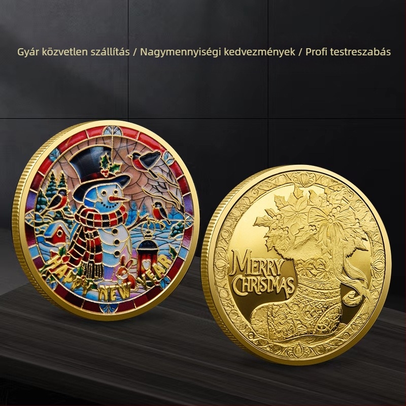 Karácsonyi Mikulás emlékérme reliefes kivitelben • Fém • Egyedi PP zacskóban csomagolva • Iroda ajándékként