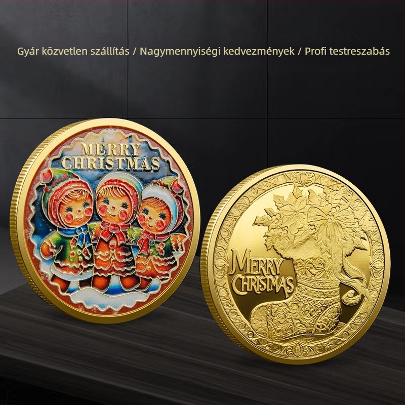 Karácsonyi Mikulás emlékérme reliefes kivitelben • Fém • Egyedi PP zacskóban csomagolva • Iroda ajándékként