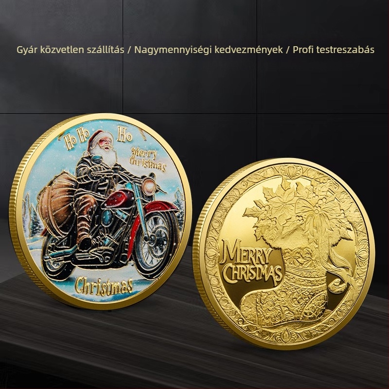 Karácsonyi Mikulás emlékérme reliefes kivitelben • Fém • Egyedi PP zacskóban csomagolva • Iroda ajándékként