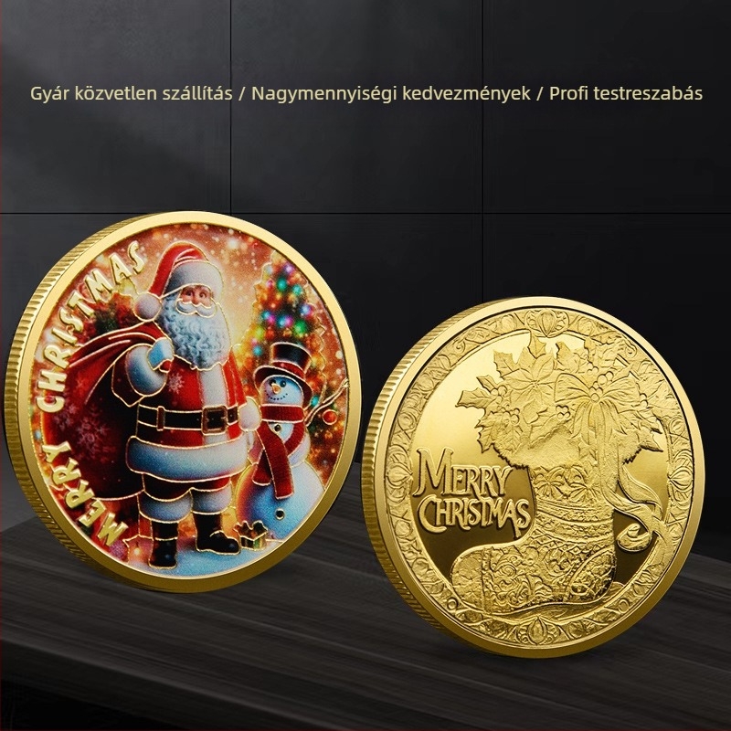 Karácsonyi Mikulás emlékérme reliefes kivitelben • Fém • Egyedi PP zacskóban csomagolva • Iroda ajándékként
