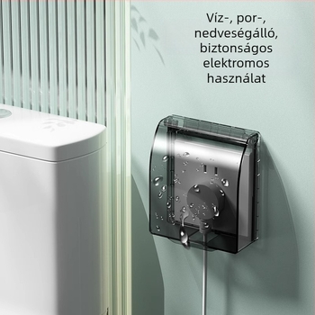 86-os típusú kapcsoló- és aljzatvédő fedél fürdőszobához, átlátszó, ragasztóval rögzíthető