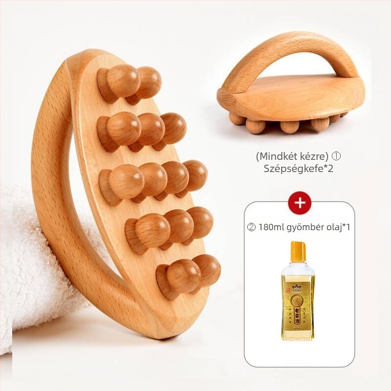 Műanyag vákuumkészülék egykezes masszázskefével és 20 ml illóolajjal