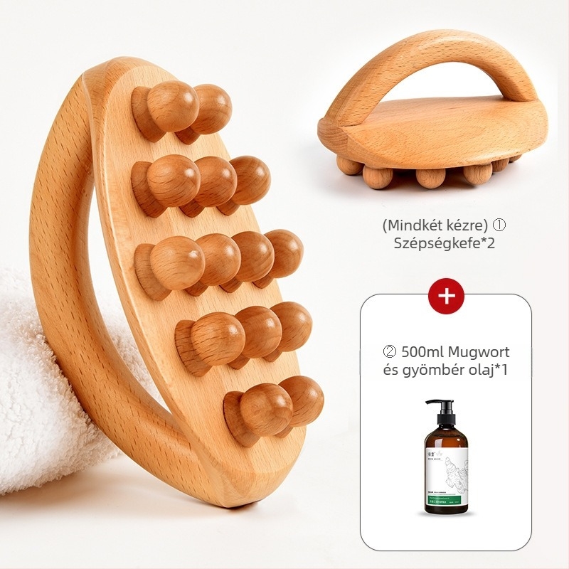 Műanyag vákuumkészülék egykezes masszázskefével és 20 ml illóolajjal