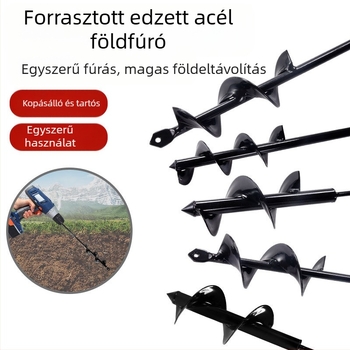 Kézi elektromos fúrófej talajfúráshoz spirális rúddal — talaj fellazítása, palántaültetés, lyukak fúrása és gödör ásása üvegházban