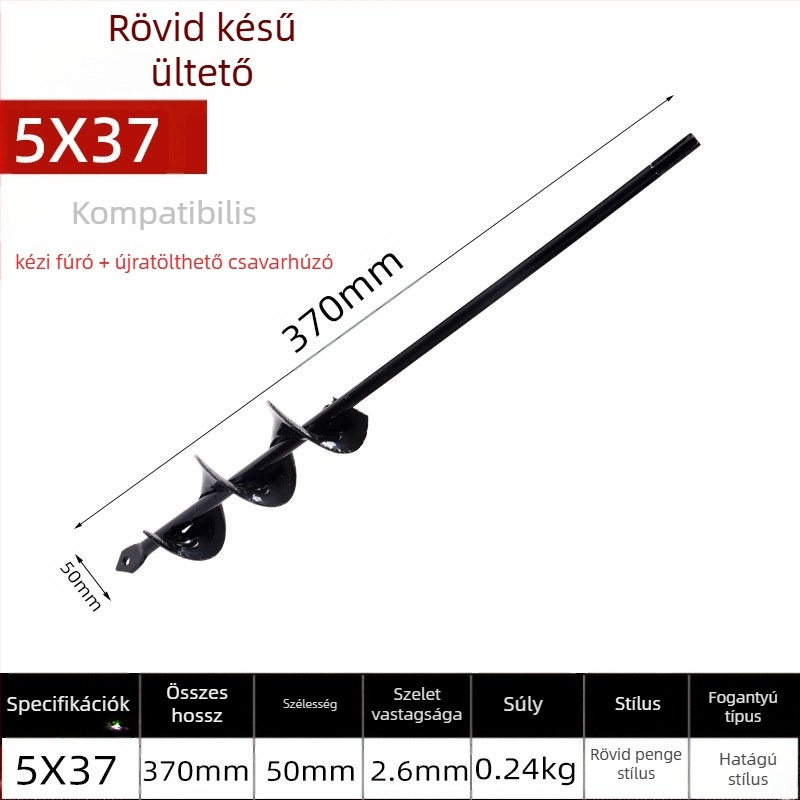 Kézi elektromos fúrófej talajfúráshoz spirális rúddal — talaj fellazítása, palántaültetés, lyukak fúrása és gödör ásása üvegházban