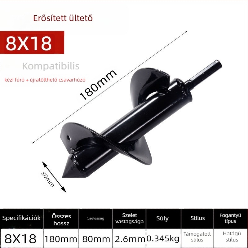 Kézi elektromos fúrófej talajfúráshoz spirális rúddal — talaj fellazítása, palántaültetés, lyukak fúrása és gödör ásása üvegházban