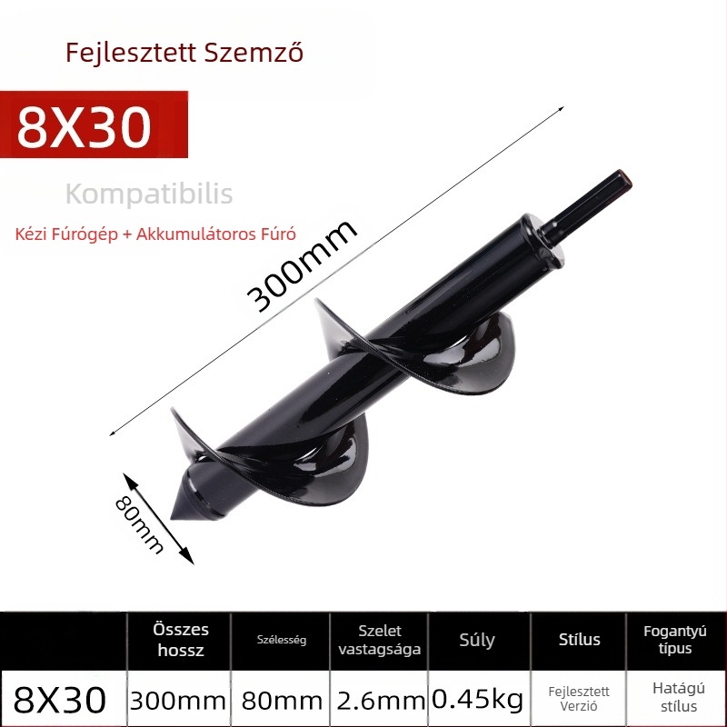 Kézi elektromos fúrófej talajfúráshoz spirális rúddal — talaj fellazítása, palántaültetés, lyukak fúrása és gödör ásása üvegházban