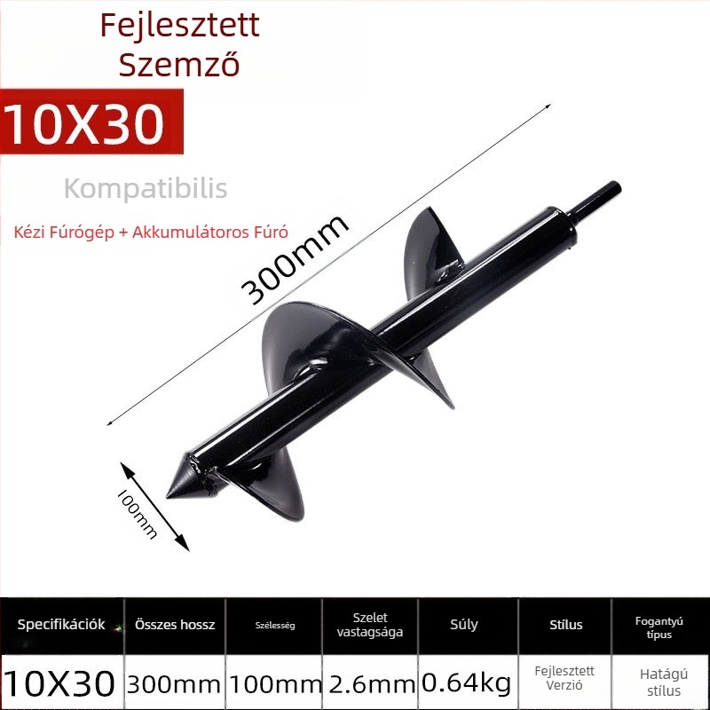 Kézi elektromos fúrófej talajfúráshoz spirális rúddal — talaj fellazítása, palántaültetés, lyukak fúrása és gödör ásása üvegházban