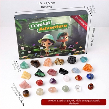 24 rekeszes nyers kristálykő készlet ajándék dobozban — modern minimalista stílus