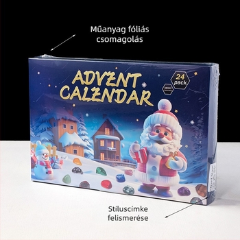 24 rekeszes nyers kristálykő készlet ajándék dobozban — modern minimalista stílus