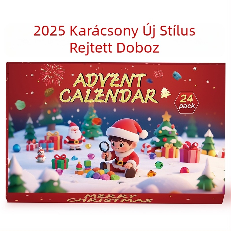 24 rekeszes nyers kristálykő készlet ajándék dobozban — modern minimalista stílus