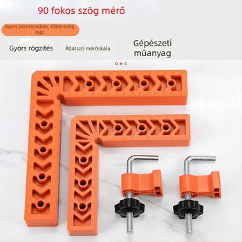 90°-os derékszögű vonalzó kőlemezekhez, L-alakú műanyag pozicionáló eszköz, segéd lokalizátor és megerősített rögzítő