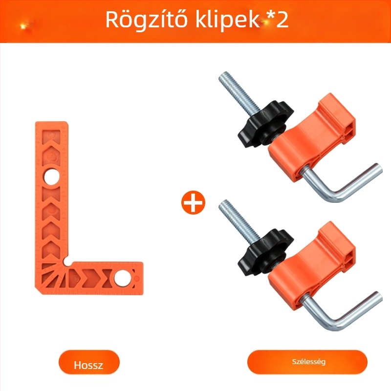 90°-os derékszögű vonalzó kőlemezekhez, L-alakú műanyag pozicionáló eszköz, segéd lokalizátor és megerősített rögzítő