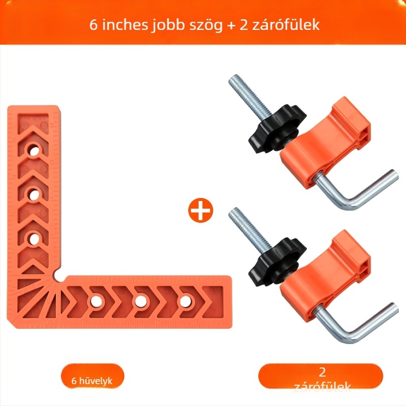 90°-os derékszögű vonalzó kőlemezekhez, L-alakú műanyag pozicionáló eszköz, segéd lokalizátor és megerősített rögzítő