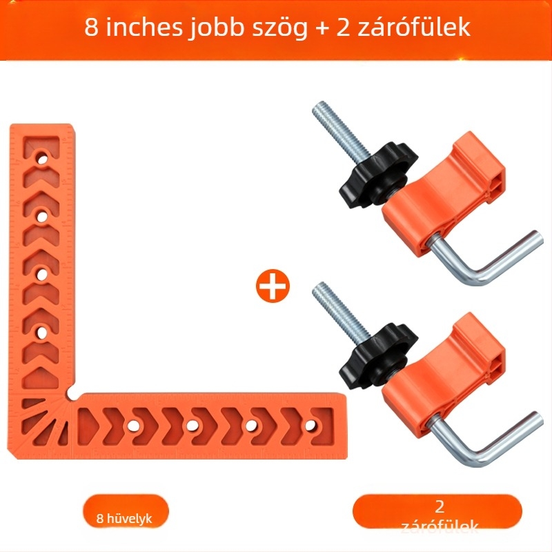 90°-os derékszögű vonalzó kőlemezekhez, L-alakú műanyag pozicionáló eszköz, segéd lokalizátor és megerősített rögzítő