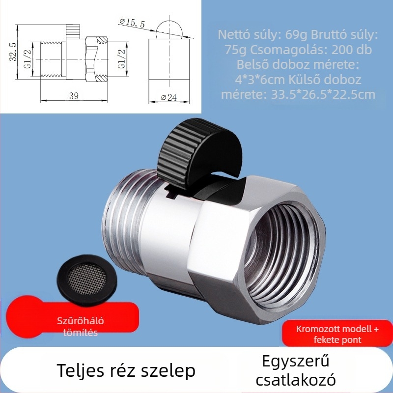 JF360 Réz egyenes és szögletes szelep WC-spricshoz — menetes, Ø20 mm, 1,6 MPa