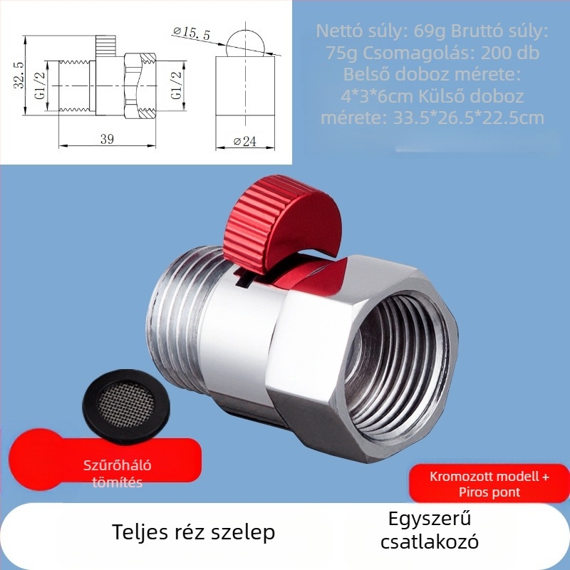 JF360 Réz egyenes és szögletes szelep WC-spricshoz — menetes, Ø20 mm, 1,6 MPa