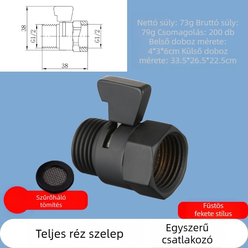 JF360 Réz egyenes és szögletes szelep WC-spricshoz — menetes, Ø20 mm, 1,6 MPa