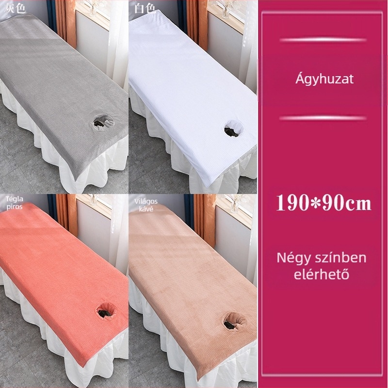 Szépségszalonhoz készült lyukas törölközők készlet a masszázságyhoz és az arc párnához, Coral fleece 150D, magas/alacsony szál, logó testreszabás
