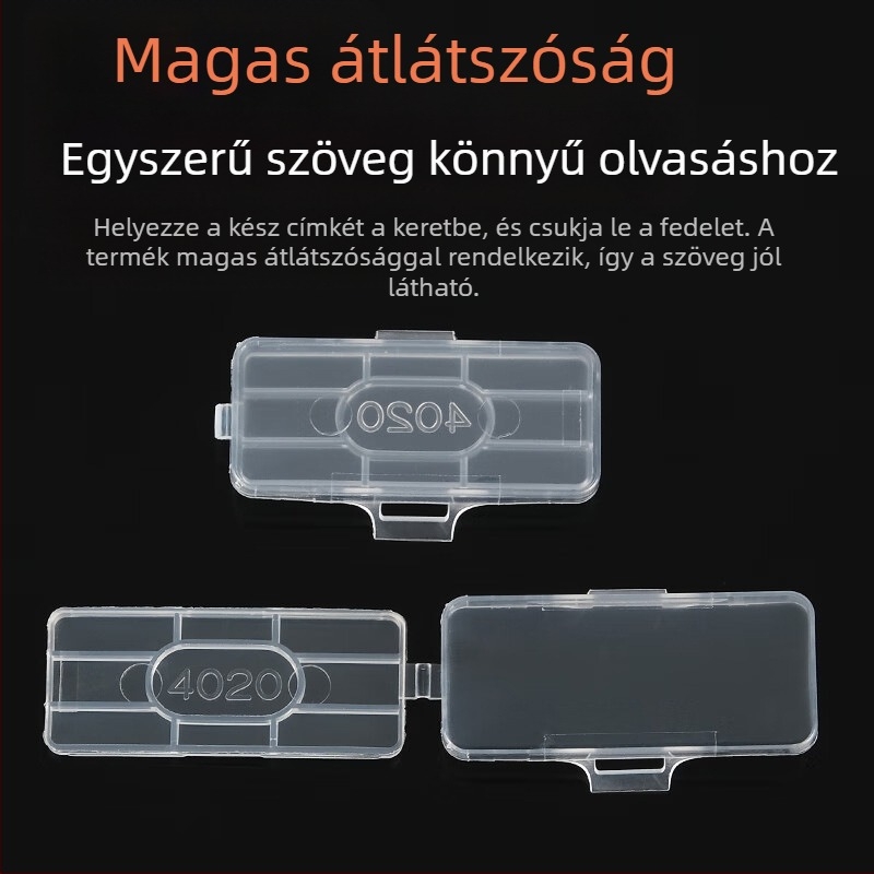 Kábel- és vezetékjelző névtábla, vízálló átlátszó jelzőkeret, PP anyag, beltéri és kültéri használatra, kompatibilis a 3010/3020/4010/4020 nyomtatási modellekkel