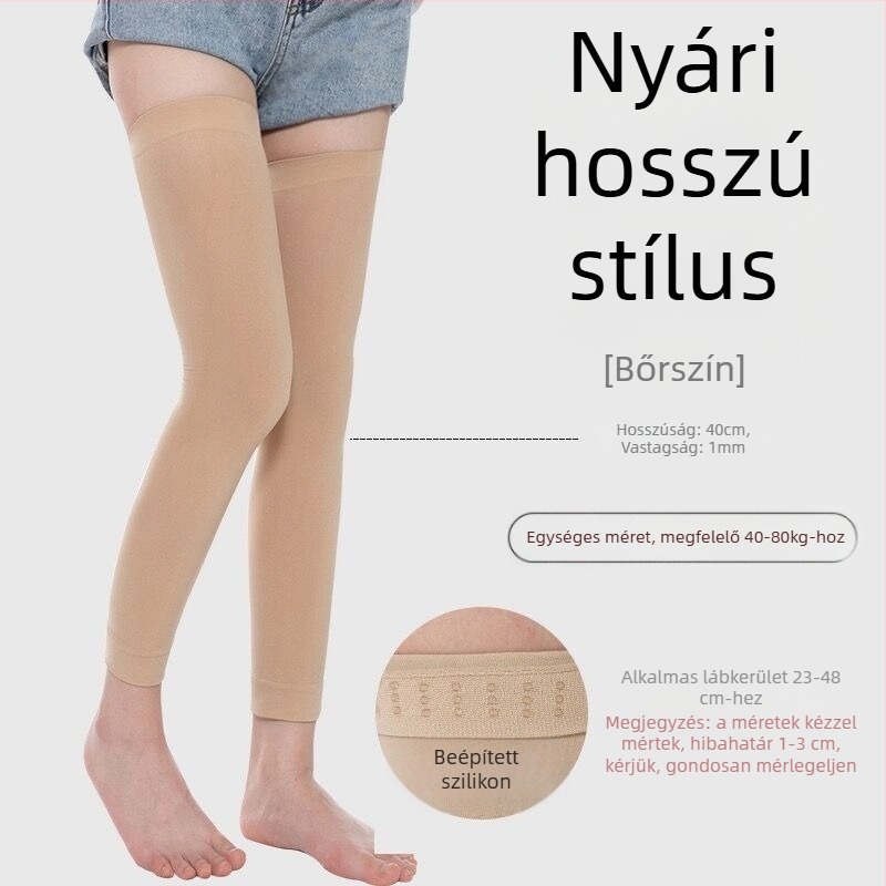 Hosszabb térdvédő meleg nyárra, vékony és légáteresztő, uniszex, nylonból