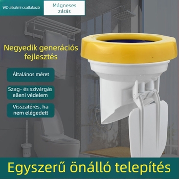 WC-fali csatlakozó, szagtalanító tömítőgyűrű, megvastagodott kivitel, univerzális alap, gumigyűrű a lefolyóhoz, szivárgásmentes