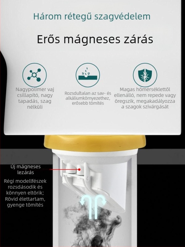 WC-fali csatlakozó, szagtalanító tömítőgyűrű, megvastagodott kivitel, univerzális alap, gumigyűrű a lefolyóhoz, szivárgásmentes