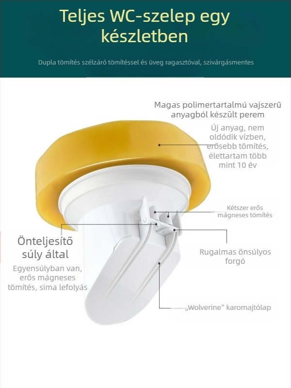 WC-fali csatlakozó, szagtalanító tömítőgyűrű, megvastagodott kivitel, univerzális alap, gumigyűrű a lefolyóhoz, szivárgásmentes