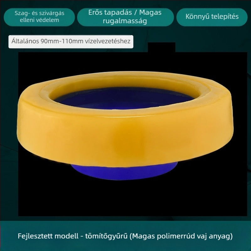 WC-fali csatlakozó, szagtalanító tömítőgyűrű, megvastagodott kivitel, univerzális alap, gumigyűrű a lefolyóhoz, szivárgásmentes