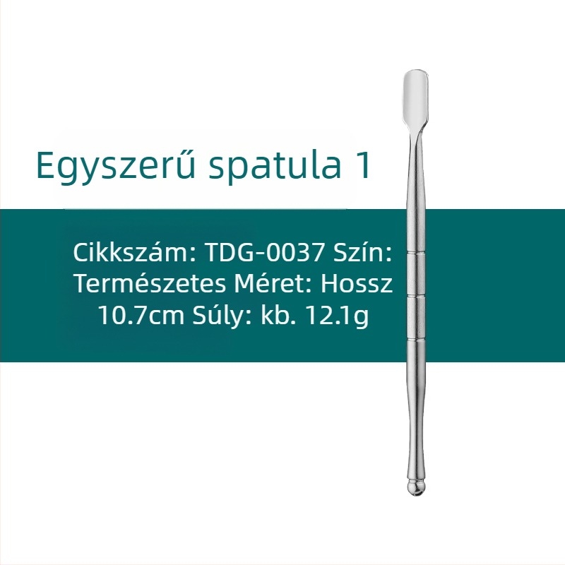 Nemesacélból készült pipatisztító és faragó eszközöket tartalmazó készlet, méretei 17,7 × 6 × 1,8 cm, tömege körülbelül 143 g; logó nyomtatás és magánmárka elérhető