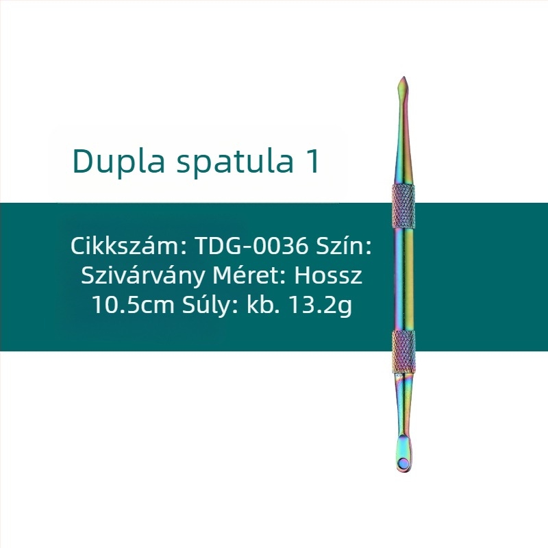Nemesacélból készült pipatisztító és faragó eszközöket tartalmazó készlet, méretei 17,7 × 6 × 1,8 cm, tömege körülbelül 143 g; logó nyomtatás és magánmárka elérhető