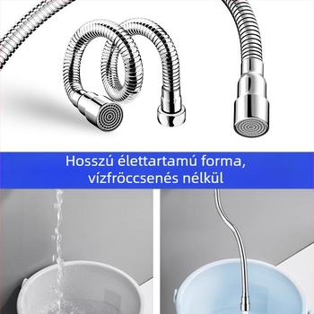 Csaptelep spricsvédő extensor – 360° forgatás, rozsdamentes acél, kerámia korongos szelep (Model Aerator; konyhai csaphoz; egysíkú kivitel)