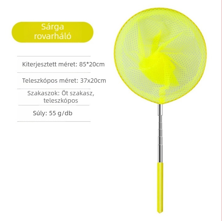 Kinyitható gyerekeknek szánt rovarfogó háló kültéri használatra, szitakötő és pillangó háló, Giant Finned King márka