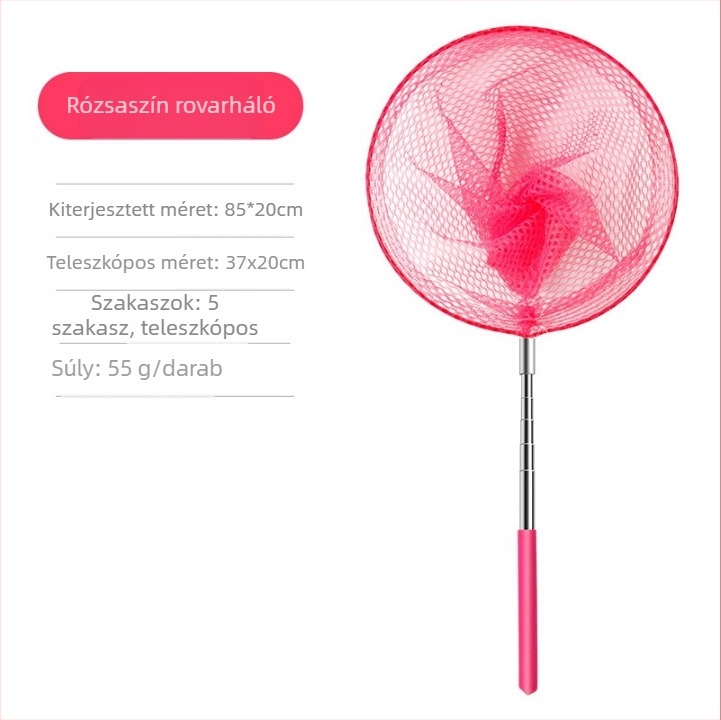 Kinyitható gyerekeknek szánt rovarfogó háló kültéri használatra, szitakötő és pillangó háló, Giant Finned King márka